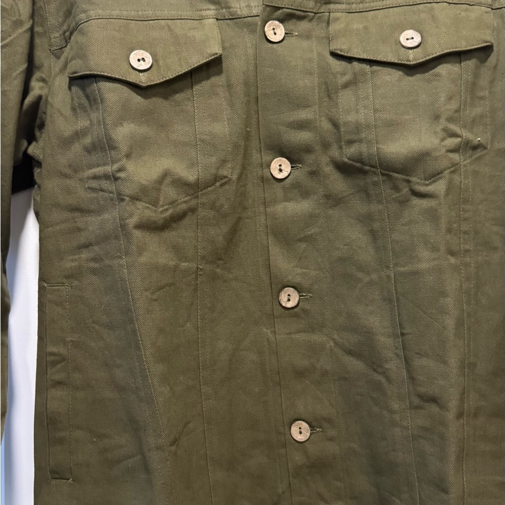 Olive Green Jean Jacket - Picture 5 of 5